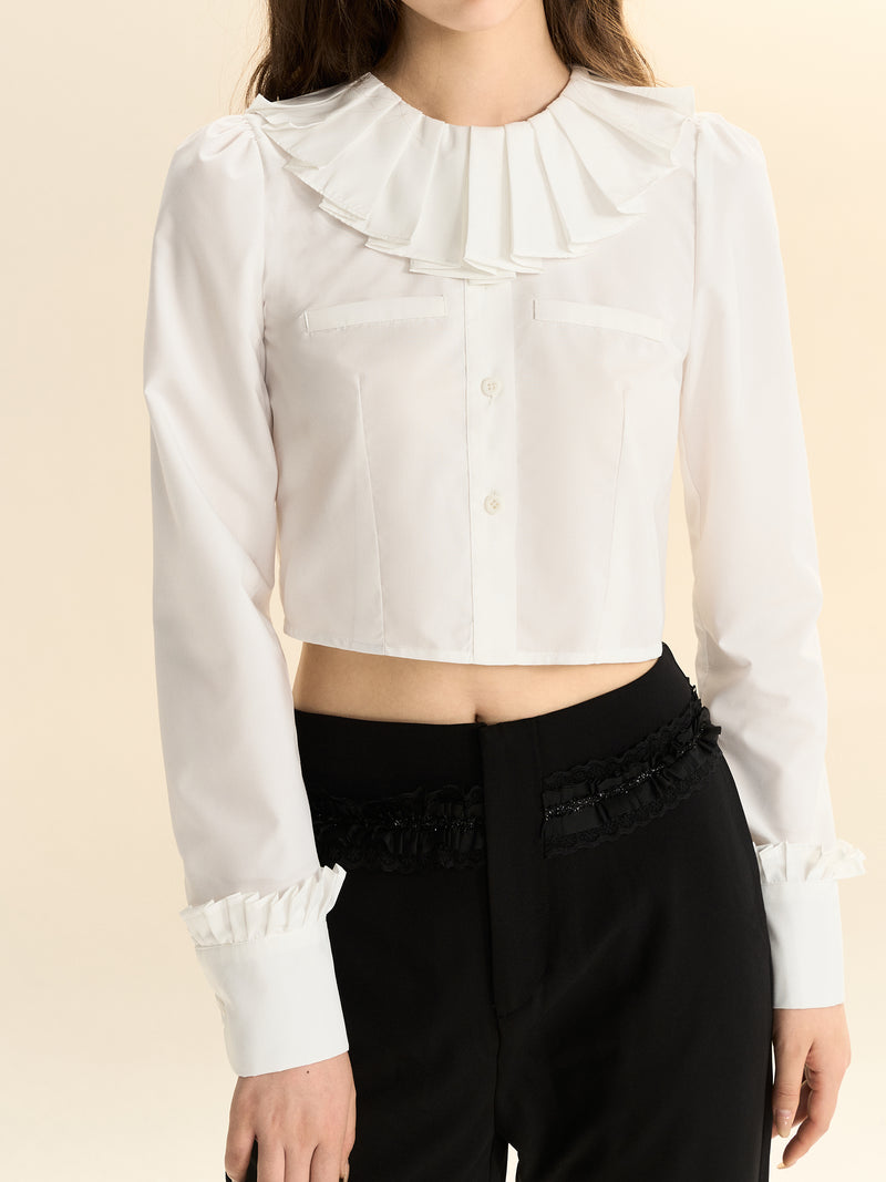 french accordion collar blouse LV0350