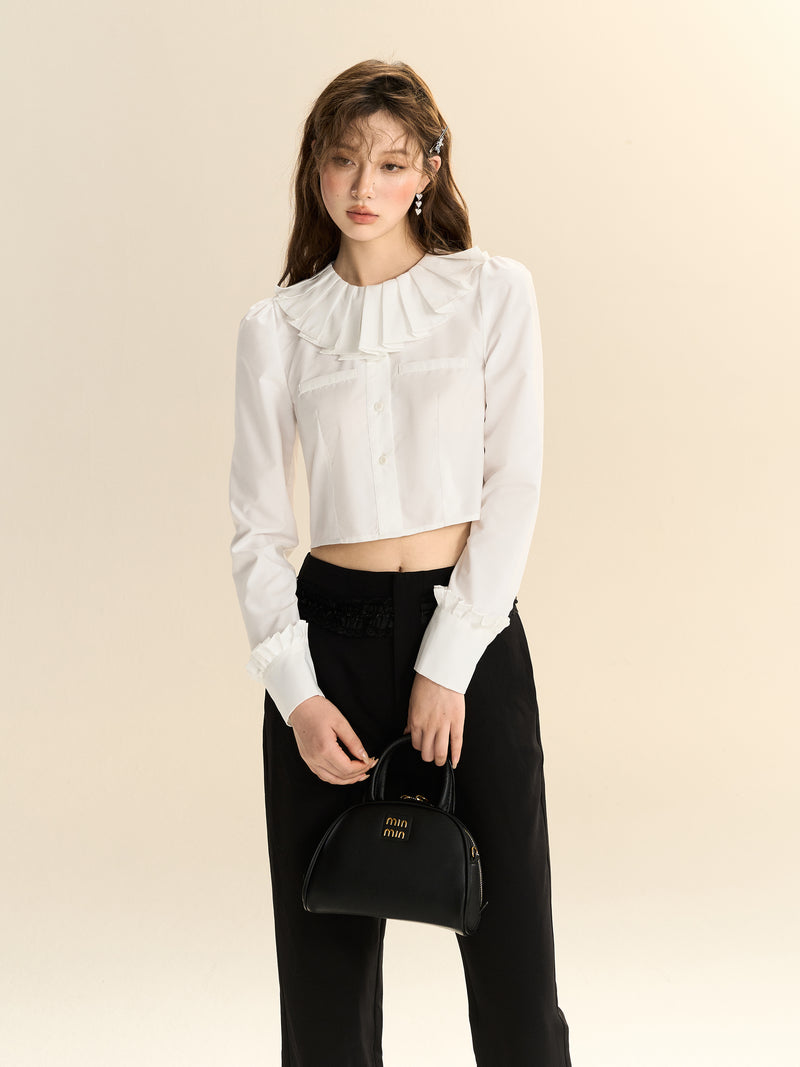 french accordion collar blouse LV0350