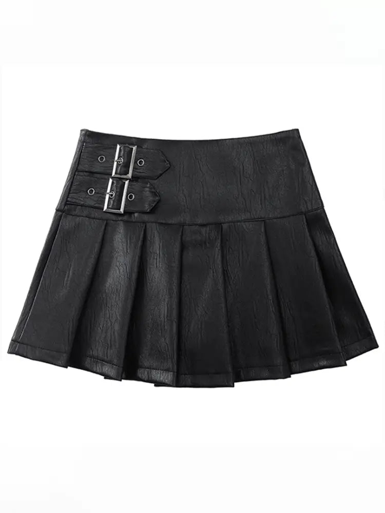 LUNA VEILのバックルプリーツショートスカート buckle pleats short skirt LV0127の画像5