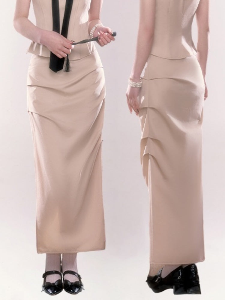 LUNA VEILの【5.17新作】タックデザインロングスカート tack design long skirt LV0179の画像1
