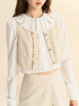 french accordion collar blouse LV0350