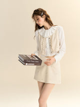 french accordion collar blouse LV0350