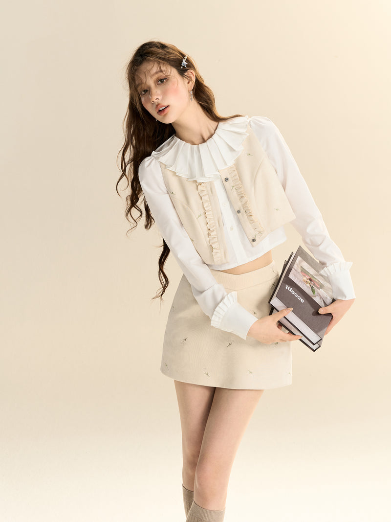 french accordion collar blouse LV0350