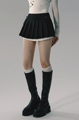 bicolor pleated mini skirt LV0326