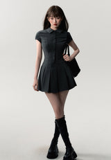 flare pleated shirt dress LV0325