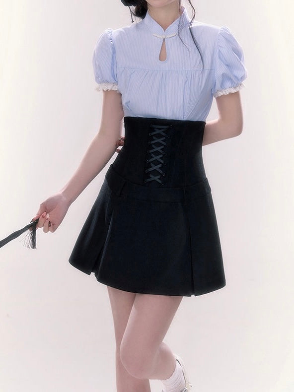 corset lace up mini skirt LV0257