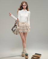 flower collar girly knit tops LV0316