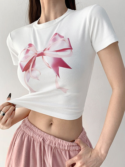LUNA VEILのリボンショートTシャツ ribbon short T-shirt LV0173の画像3