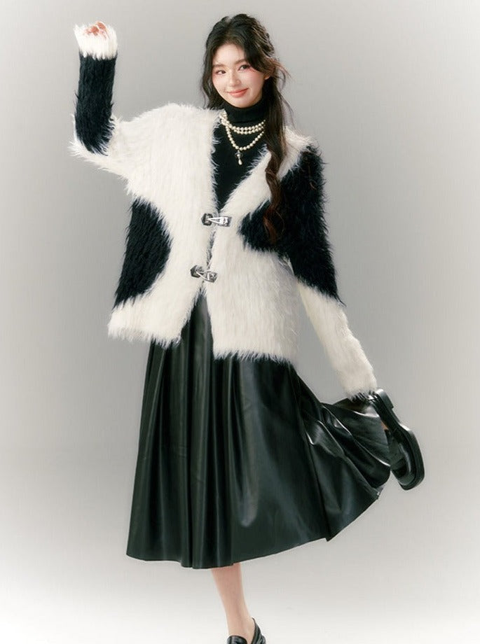 LUNA VEILのレザープリーツフリルスカート leather pleated flared skirt LV0068の画像9