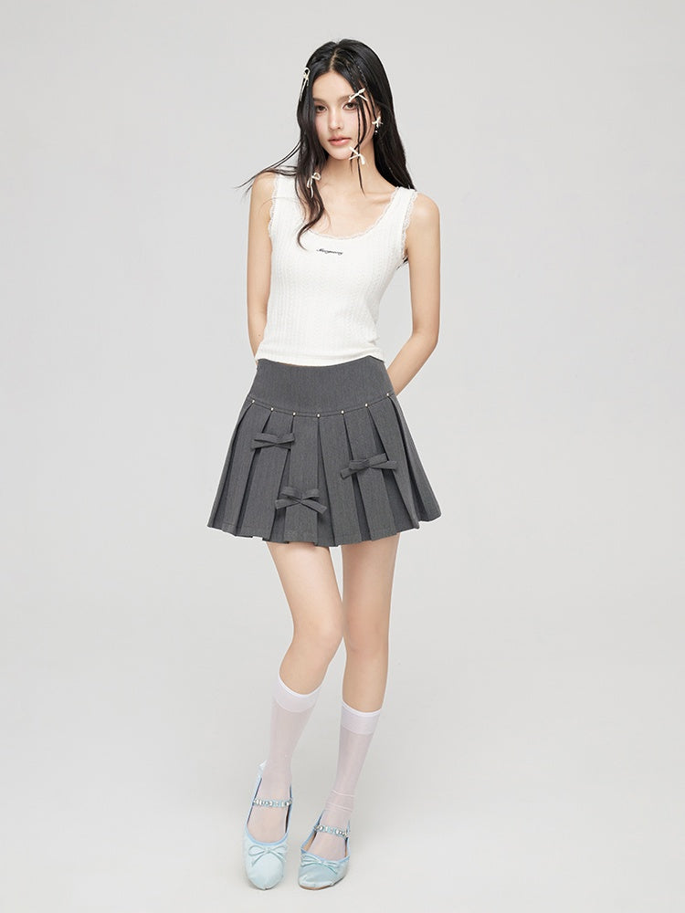 LUNA VEILのプリーツリボンミニスカート pleated ribbon mini skirt LV0215の画像25