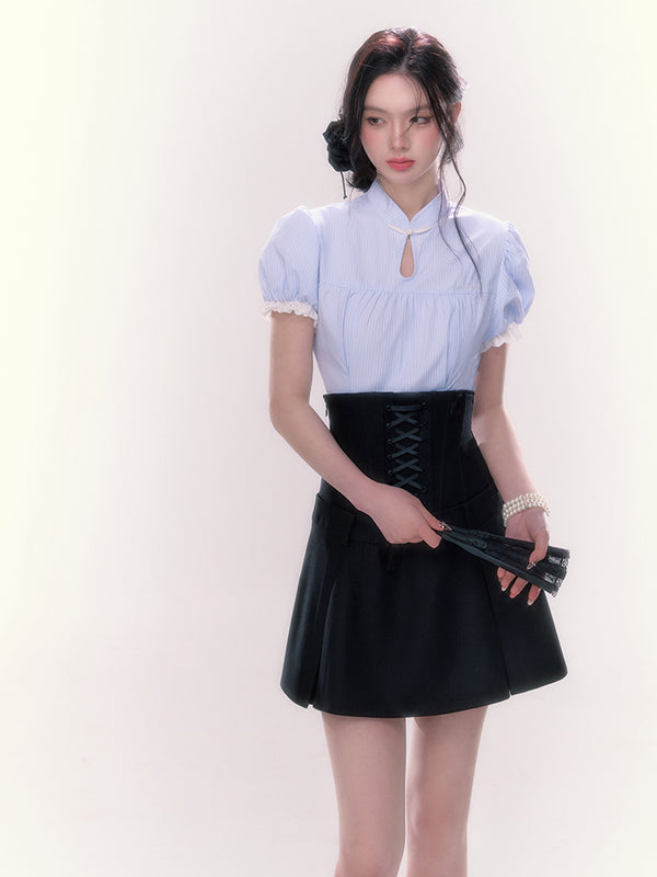 corset lace up mini skirt LV0257