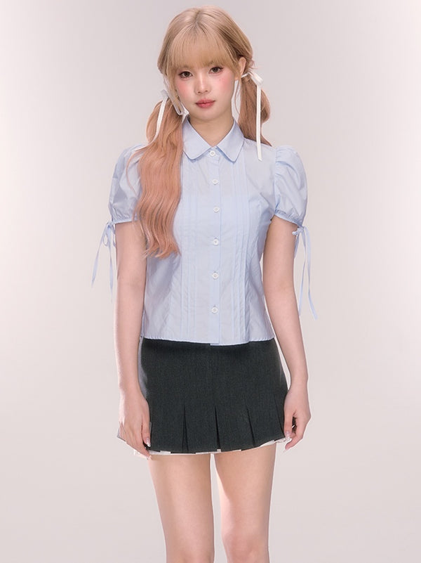 LUNA VEILのパフリボンスリーブブラウス puff ribbon sleeve blouse LV0234の画像2