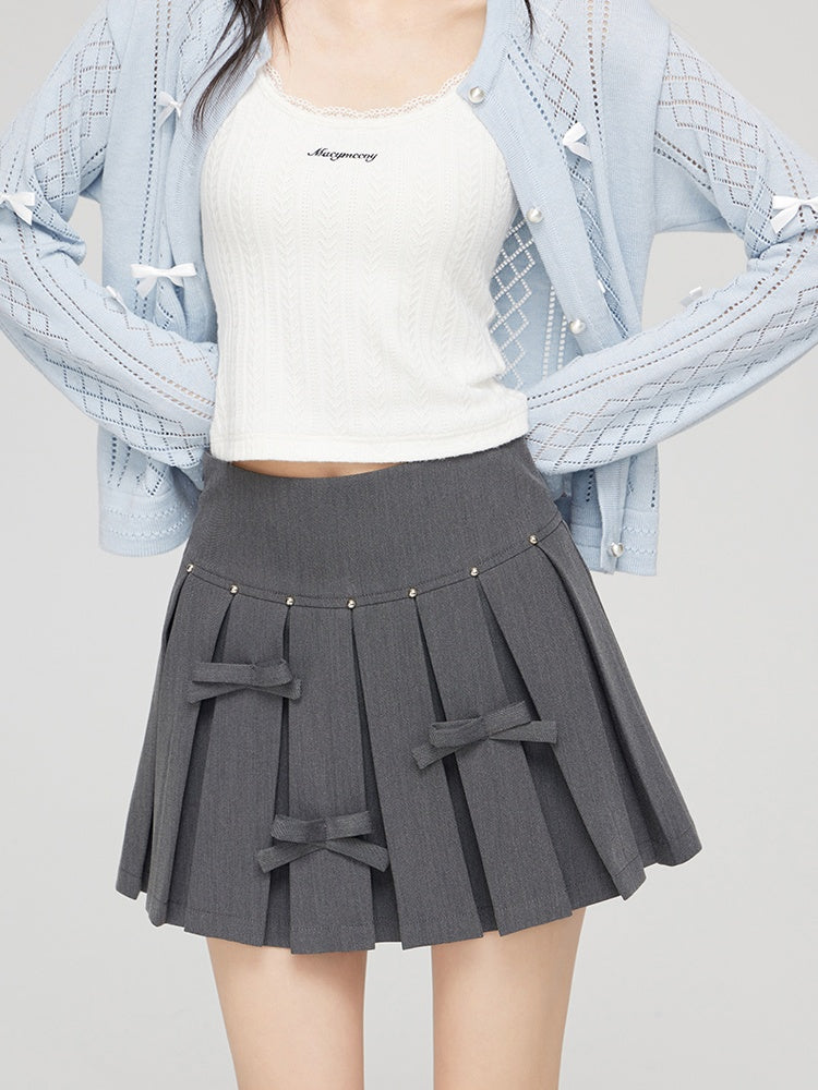 LUNA VEILのプリーツリボンミニスカート pleated ribbon mini skirt LV0215の画像2