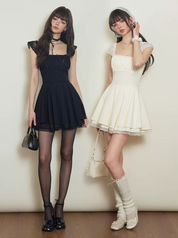 LUNA VEILのレースアップハイウエストワンピース lace up high waist one-piece LV0206の画像1