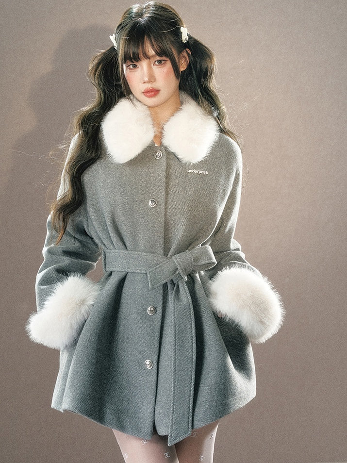 LUNA VEILの3wayファーウールコート 3way fur wool coat LV0103の画像1