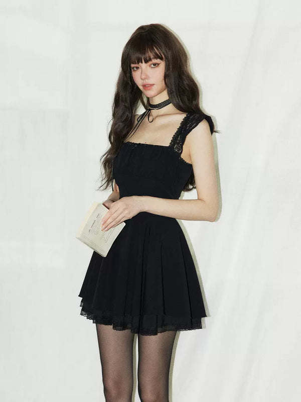 LUNA VEILのレースアップハイウエストワンピース lace up high waist one-piece LV0206の画像2