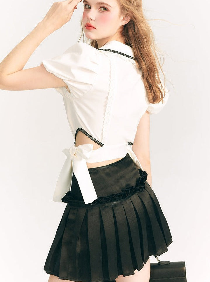 LUNA VEILのプリーツリボンミニスカート pleated ribbon mini skirt LV0088の画像4