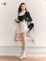 LUNA VEILのレイヤードショートニットトップス layered short knit tops LV0057の画像3