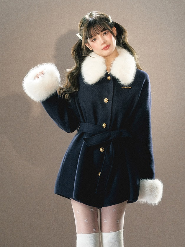 LUNA VEILの3wayファーウールコート 3way fur wool coat LV0103の画像12