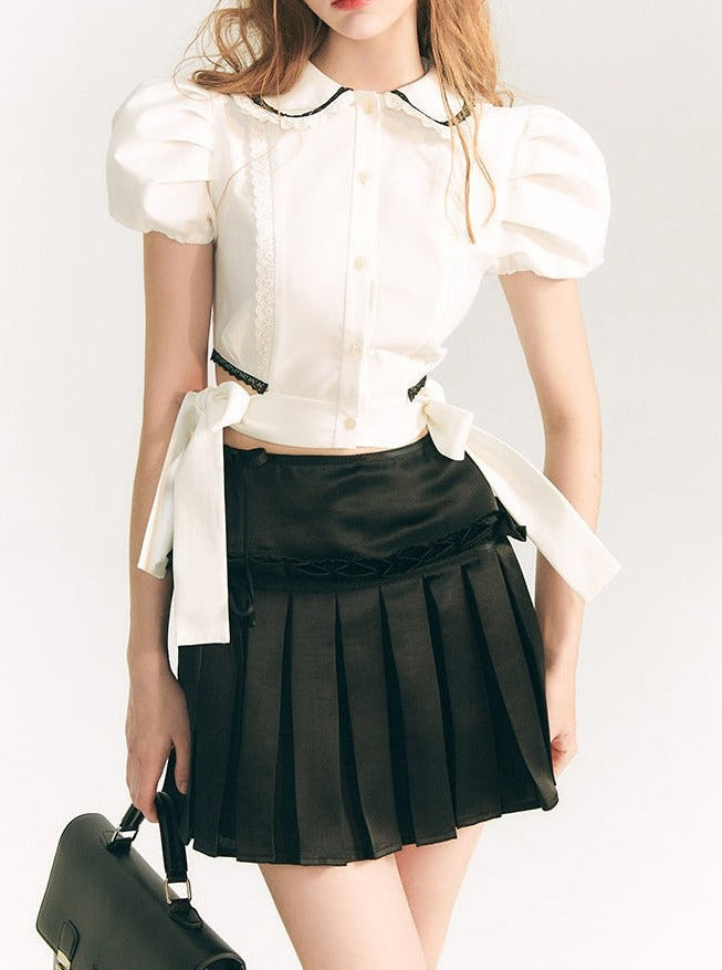 LUNA VEILのプリーツリボンミニスカート pleated ribbon mini skirt LV0088の画像6