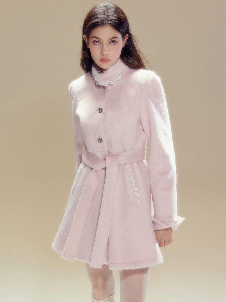 LUNA VEILのフラワーカラーウールコート flower collar wool coat LV0138の画像1