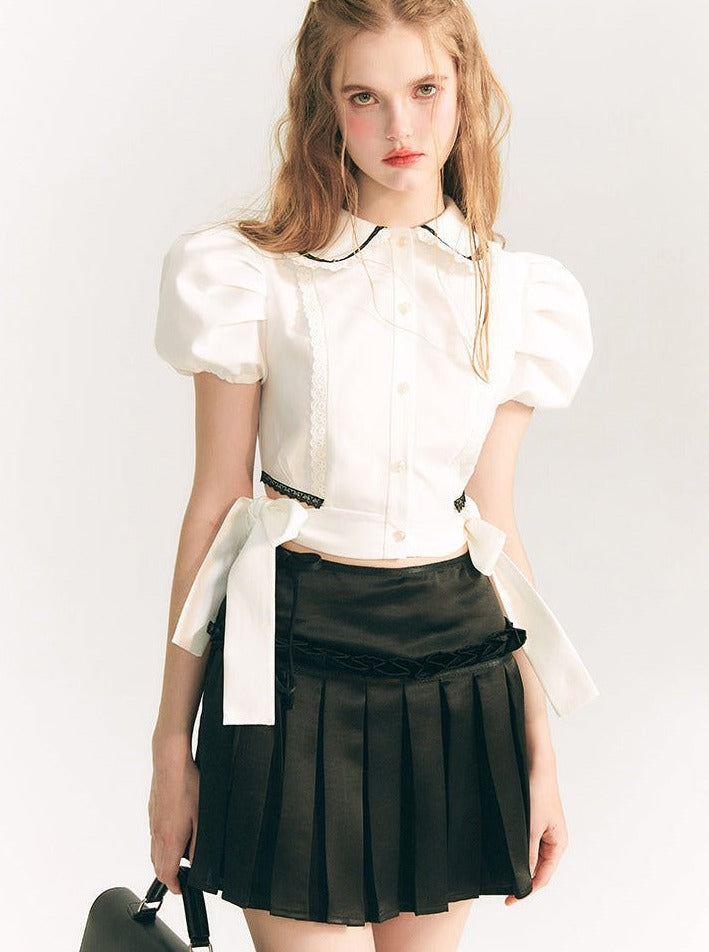LUNA VEILのプリーツリボンミニスカート pleated ribbon mini skirt LV0088の画像7