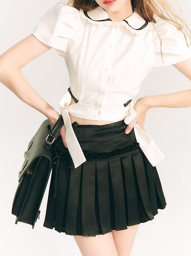 LUNA VEILのプリーツリボンミニスカート pleated ribbon mini skirt LV0088の画像13