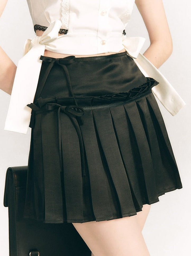 LUNA VEILのプリーツリボンミニスカート pleated ribbon mini skirt LV0088の画像15