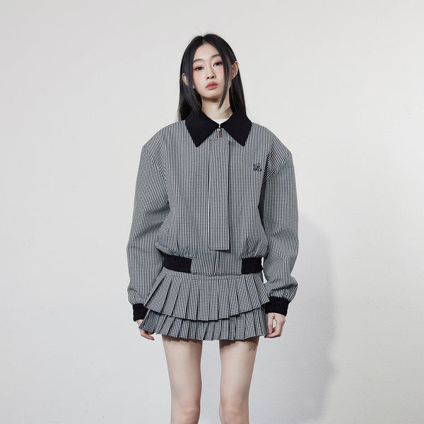 LUNA VEILのギンガムチェックモノトーンスカート gingham check monotone skirt LV0090の画像2