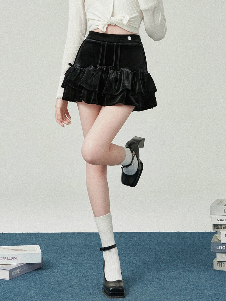 LUNA VEILのベルベットフリルスカート velvet frill skirt LV0141の画像5
