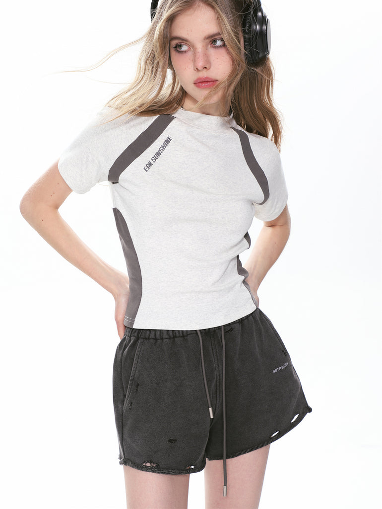 LUNA VEILのバイカラースポーティーTシャツ bicolor sporty T-shirts LV0181の画像6