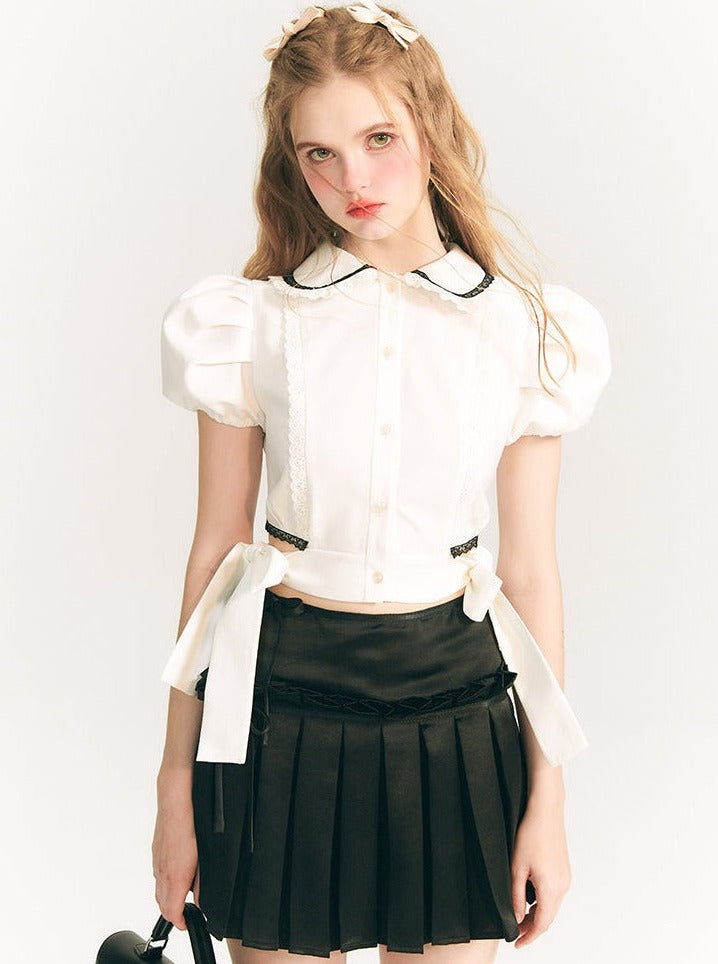 LUNA VEILのプリーツリボンミニスカート pleated ribbon mini skirt LV0088の画像3