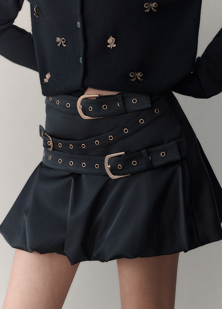 LUNA VEILのベルトデザインバルーンスカート belt design balloon skirt LV0200の画像1