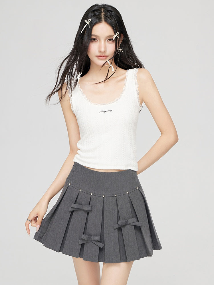 LUNA VEILのプリーツリボンミニスカート pleated ribbon mini skirt LV0215の画像16