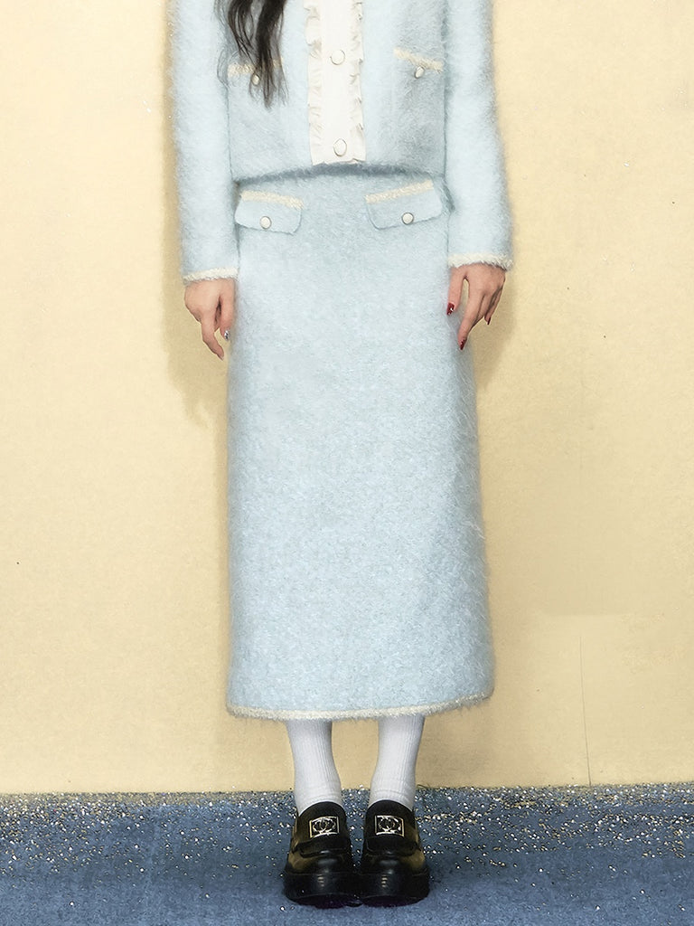 LUNA VEILのウールフラップポケットスカート wool flap pockets skirt LV0131の画像9