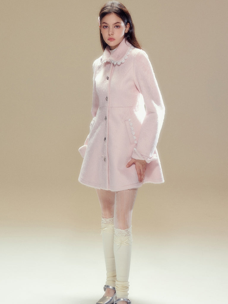 LUNA VEILのフラワーカラーウールコート flower collar wool coat LV0138の画像10