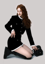 LUNA VEILのベルベットフリルカラージャケット velvet frill collar jacket LV0117の画像6