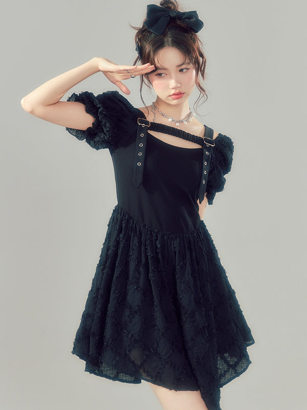 LUNA VEILのパフスリーブバックルワンピース puff sleeves buckle one-piece LV0154の画像2