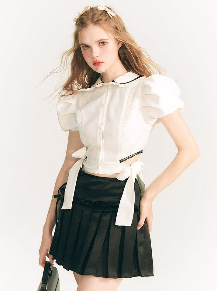 LUNA VEILのプリーツリボンミニスカート pleated ribbon mini skirt LV0088の画像8