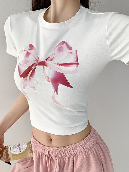 LUNA VEILのリボンショートTシャツ ribbon short T-shirt LV0173の画像5