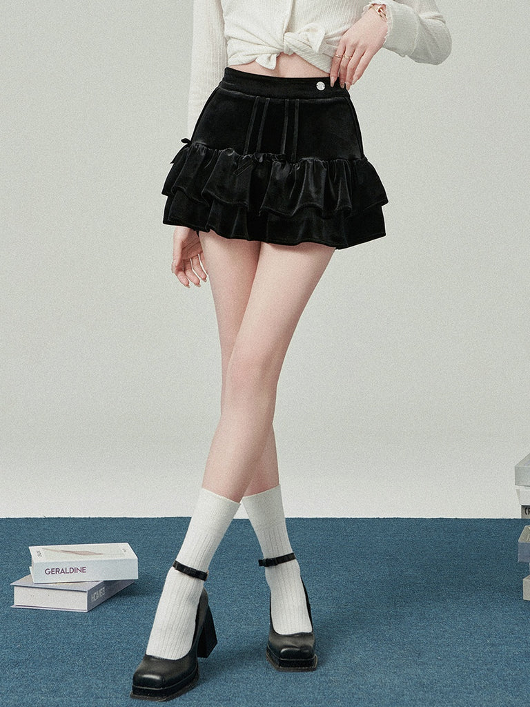 LUNA VEILのベルベットフリルスカート velvet frill skirt LV0141の画像3