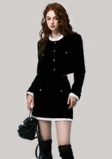 LUNA VEILのベルベットフリルカラージャケット velvet frill collar jacket LV0117の画像4