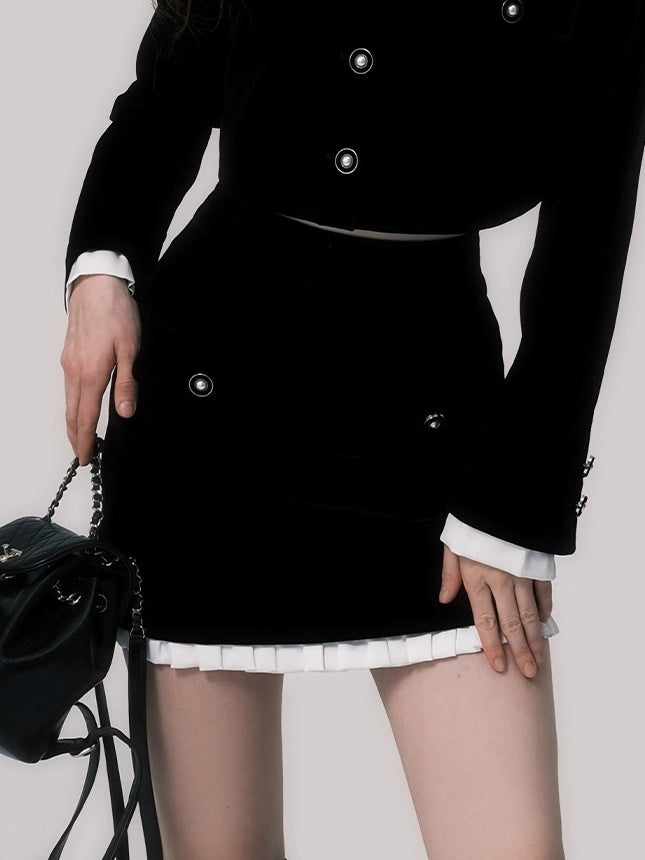 LUNA VEILのベルベットフリルスカート velvet frill skirt LV0118の画像1