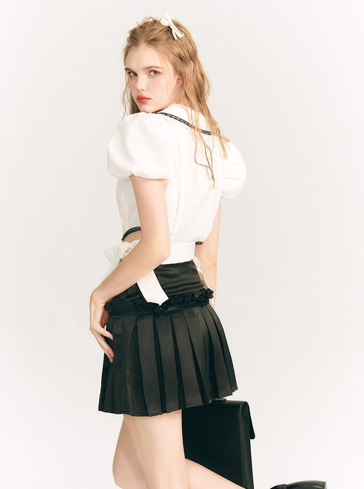 LUNA VEILのプリーツリボンミニスカート pleated ribbon mini skirt LV0088の画像10