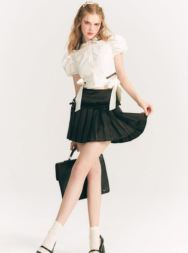 LUNA VEILのプリーツリボンミニスカート pleated ribbon mini skirt LV0088の画像11