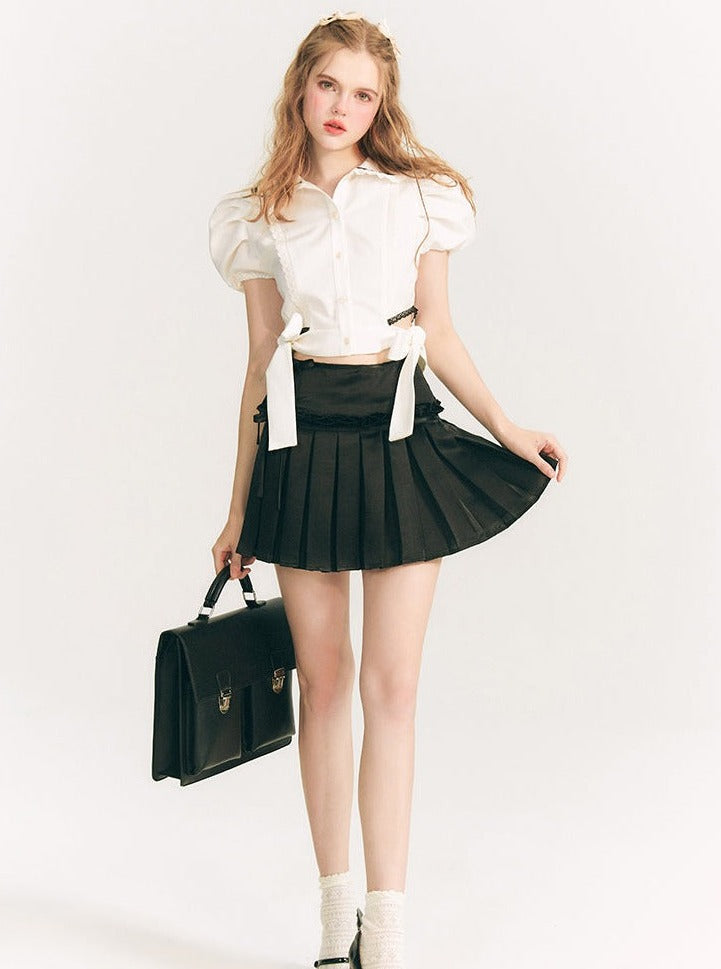 LUNA VEILのプリーツリボンミニスカート pleated ribbon mini skirt LV0088の画像12
