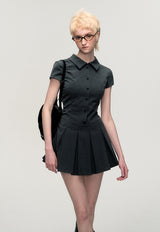 flare pleated shirt dress LV0325