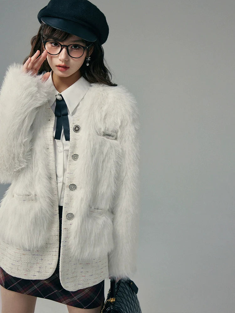 LUNA VEILのファーツイードレディジャケット fur tweed lady jacket LV0043の画像3