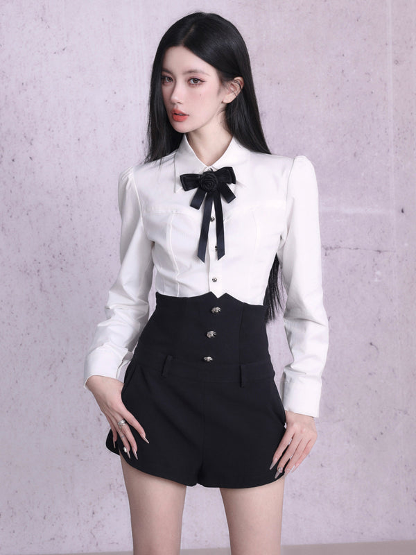 LUNA VEILのリボンタイドーリーブラウス ribbon tie dolly blouse LV0018の画像1