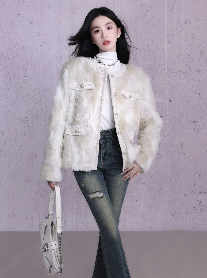 LUNA VEILのドーリーツイードファージャケット dolly tweed fur jacket LV0014の画像3